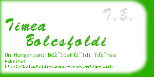 timea bolcsfoldi business card